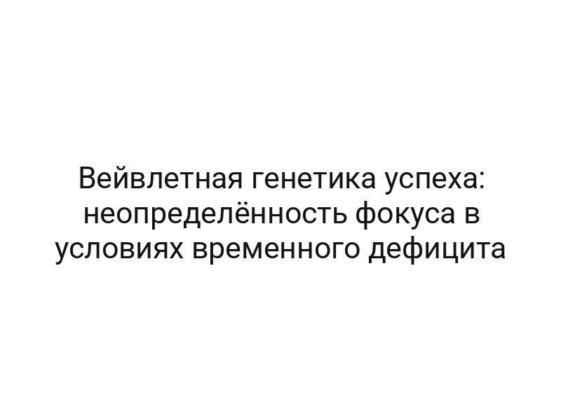 Вейвлетная генетика успеха: неопределённость фокуса в условиях временного дефицита
